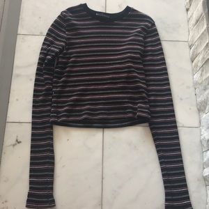 Long sleeve brandy cropped shirt